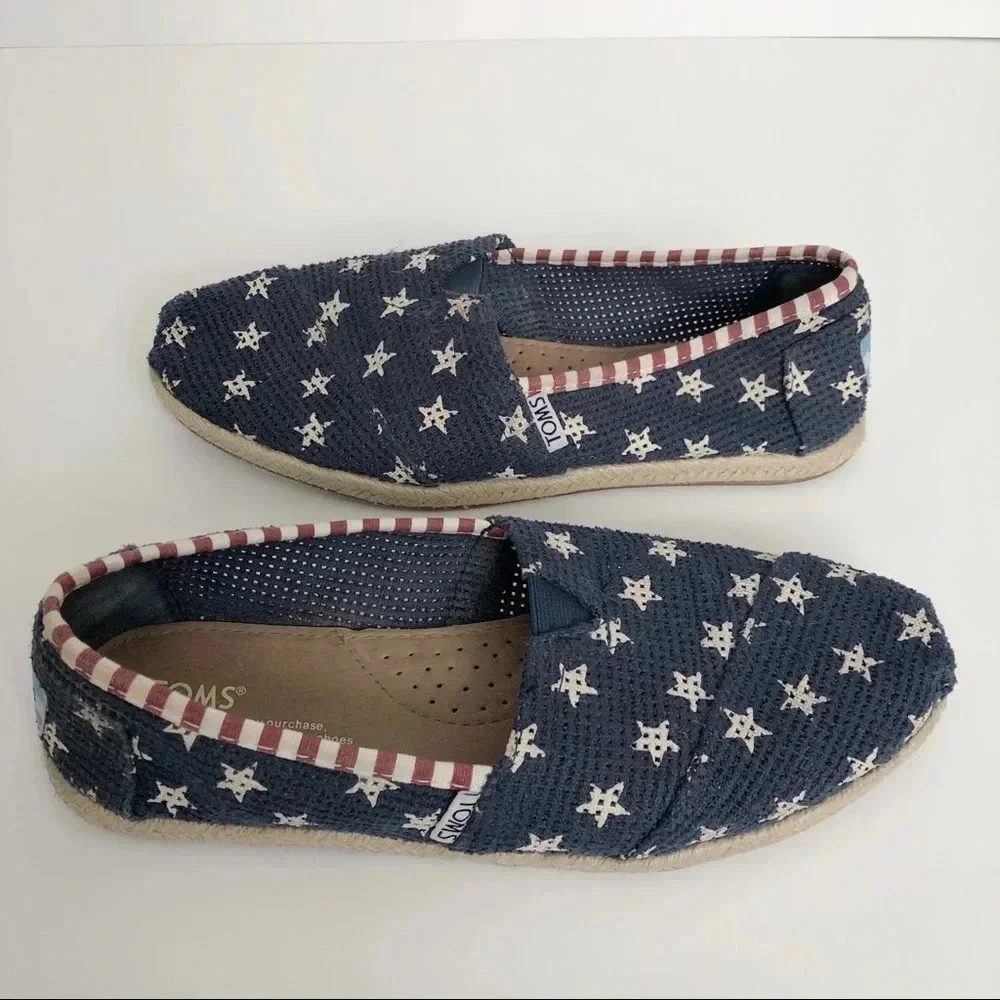 Toms Espadrille Flats - Red, White & Blue